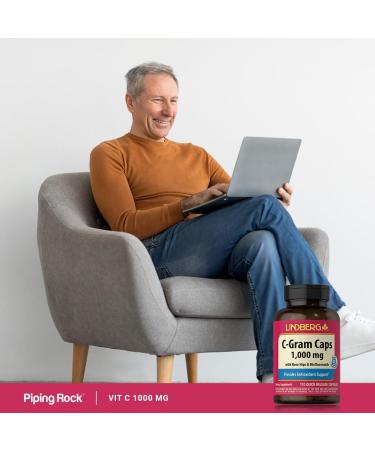 Piping Rock Vitamin C | 1000mg | 110 Capsules | with Bioflavonoids and Rose HIPS | Non-GMO Gluten Free Supplement | by Lindberg - Buy Online on GoSupps.com