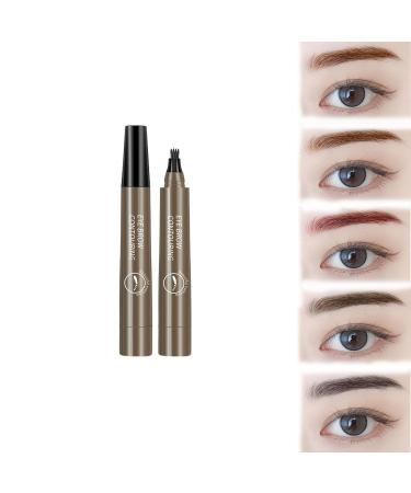 Nexavista - 4 Point Eyebrow Pencil Nexavale Eyebrow Cozium 4 Tipped Magical Precise Waterproof Brow Pen Dark Brown Giphogantic 3D Waterproof Microblading Eyebrow Pen Long-Lasting (Gray brown)