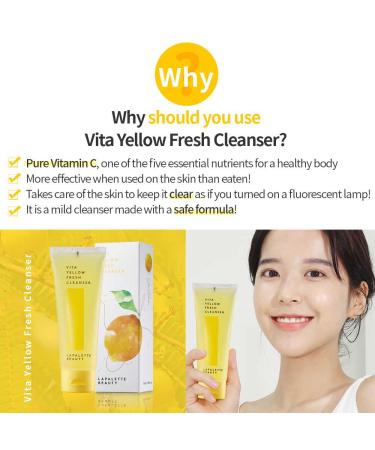Beauty Vita Yellow Fresh Cleanser - Gentle Make-up Remover | 88% Moisturizing Essence | Korean Skincare 3.38fl.oz - Buy Online on GoSupps.com