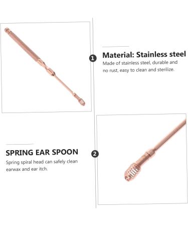 Spring Ear Scope - Stainless Steel Ear Cleaner Spoon | Rose Gold Ear Pick for Ear Cleaning - 1pc - Buy Online on GoSupps.com