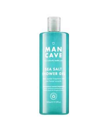 ManCave Sea Salt Shower Gel 500 ml for Men Refreshing Coastal Aroma Natural Formulation Sulphate and Paraben Free Vegan Friendly Shower Gel for men 500 ml (Pack of 1) Sea Salt Shower Gel