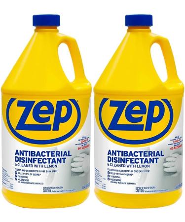 Zep Antibacterial Disinfectant & Cleaner with Lemon - 1 Gallon Case of 2 | Optimal Hard Surface Cleaner & Disinfectant for Home & Business - Buy Online on GoSupps.com