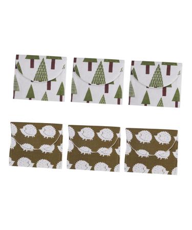 Lurrose 6pcs Napkin Storage Bag Mini Items for Purse Zippered Storage Bags Cute Wallet Pad Storage Bag Menstrual Pad Bag Period Pad Bags Portable Storage Bags Women Purse