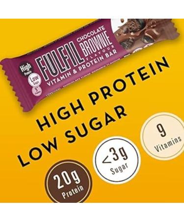 Fulfil Chocolate Brownie Protein Bar (15 x 55g Bars) - 20g Protein, 9 Vitamins, Low Sugar - Buy Online on GoSupps.com