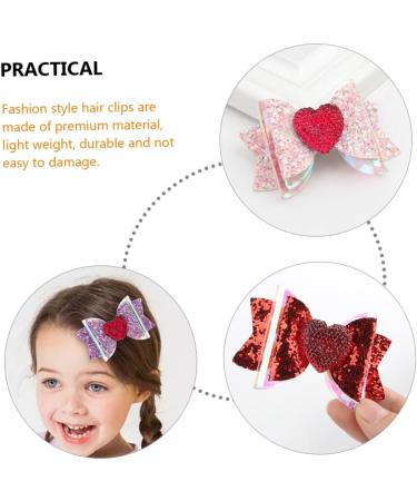 Beaupretty Heart Hair Clip Sequin Hair Bows Girls Sparkly Hair Accessories Puppy Accessories - Buy Online on GoSupps.com