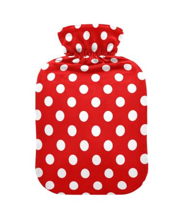 Red heat bottle with cover dotted hot water bottle for pain relief hot water bottle hot water bottle hot water bottle heat pack for headache and back pain 1 l