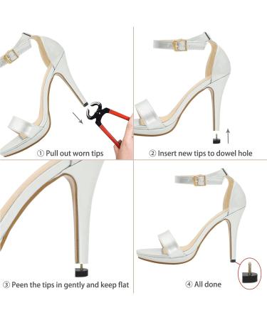 4 Pcs Black Plastic High Heel Tips for Lady Shoes - 15mm x 13mm - Buy Online on GoSupps.com