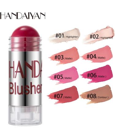 PICKX Chubby Blush Stick Multipurpose Blush Blush Stick For Cheeks Cream Blush Pink Blush Peach Stick Matte Stick Glow Stick Brighten Skin Tone (02#Highlighter) - Buy Online on GoSupps.com