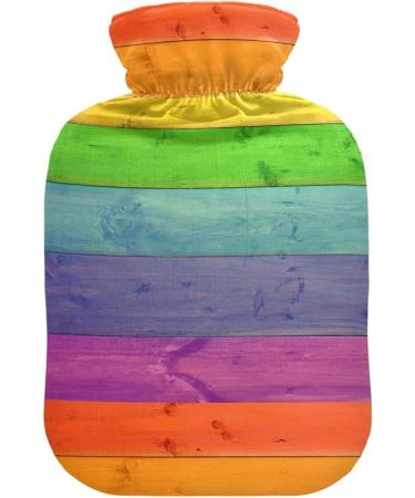 Buy Naanle Wood Rainbow Heat Bottle with Cover - 1L Hot Water Bottle for Bed Hand and Feet Warmer | Pain Relief & Heat Therapy - International Shipping Available - Buy Online on GoSupps.com