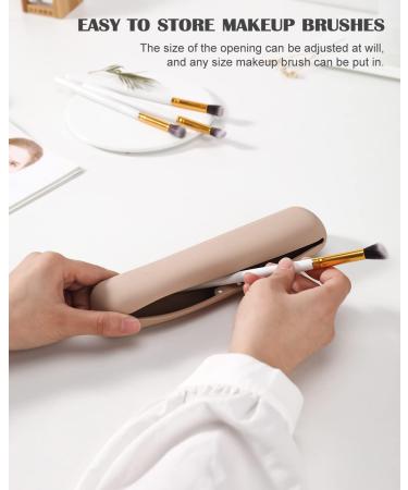 Corneria Large Magnetic Makeup Brush Holder | Travel-Friendly Organizer & Storage Box in Khaki - Buy Online on GoSupps.com