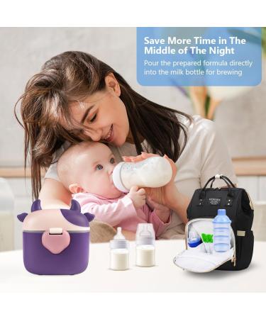 Aolso Baby Milk Powder Dispenser Pot 230g - Purple | Formula Dispenser with Sealed Cover and Spoon | Baby Milk Powder Container - Buy Online on GoSupps.com