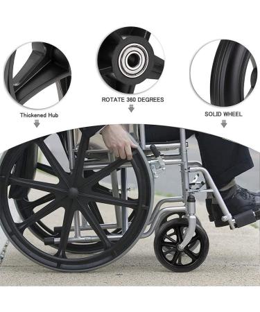 Wheelchair Wheels Wheelchair Front Castor 8 Inch Wheelchair Front Wheels replacement Non-Pneumatic Black Wheel Casters rotating Wheelchairs Rollators Accessory - Buy Online on GoSupps.com