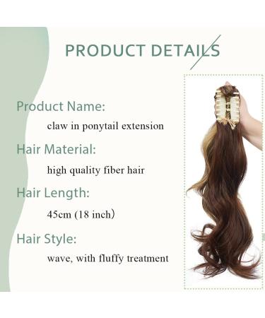 SEGO 45cm Ponytail Hair Extension - Voluminous Clip-in Braid Wavy Medium Brown & Light Brown Mix - Shop Now for Stunning Hair Transformations! - Buy Online on GoSupps.com