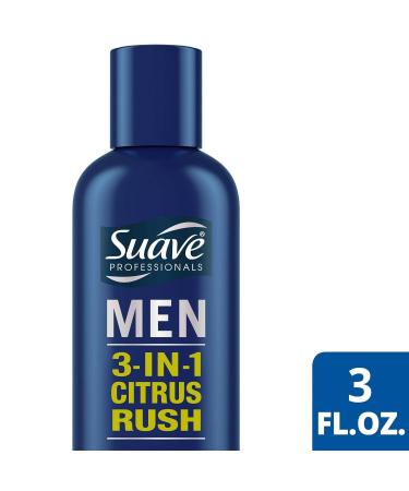 Suave Men 3-in-1 Shampoo Conditioner & Body Wash - Citrus Rush 3 oz | Multi-Use Men's Grooming Product - International Shipping Available - Buy Online on GoSupps.com