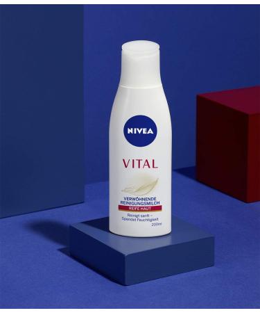 Nivea Vital Pampering Cleansing Milk 200ml - Gentle Makeup Remover & Moisturizing Facial Cleanser | International Shipping - Buy Online on GoSupps.com