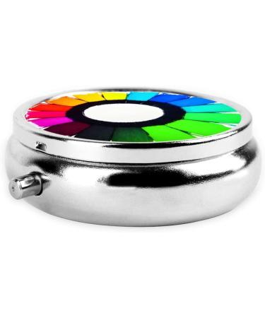 Colored Crayon Circles Round Pill Box - 3 Compartment Travel Organizer for Easy Medication Management - Buy Online on GoSupps.com