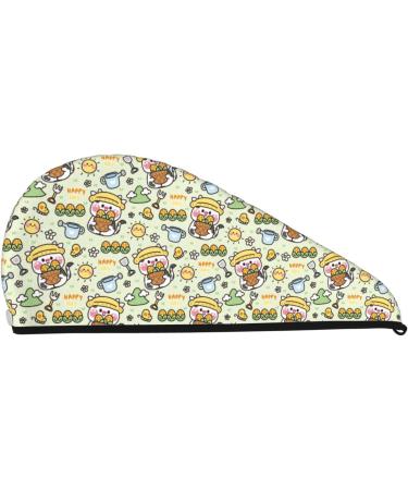 Cute Cow Microfiber Hair Towel Wrap - Soft Absorbent Coral Velvet Quick Dry Cap for Long & Curly Hair - International Shipping Available - Buy Online on GoSupps.com
