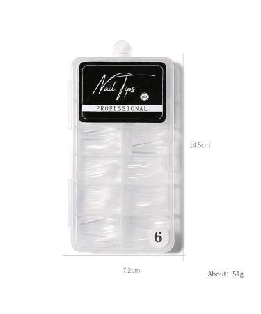 Sunydog 100Pcs Clear Acrylic Nail Tips - Full & Half Cover Coffin-Shaped Ballerina Tips for Nail Studios & DIY Nail Art | 10 Sizes - Buy Online on GoSupps.com