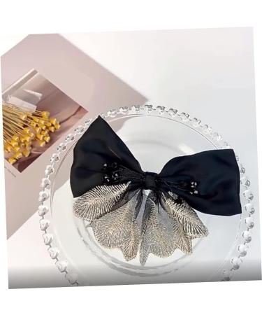 minkissy bow hairpin bow women barrettes Black hair bow headress bow hairpin bow hair barrettes for women xmas bowknot hair ties for women headwear bow woman dense fabric Fabric - Buy Online on GoSupps.com