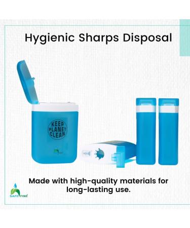 Safefine Portable Travel Sharps Container - Safe Disposal Container for Pen Needles Lancets Test Strips - 2 Pack - Buy Online on GoSupps.com