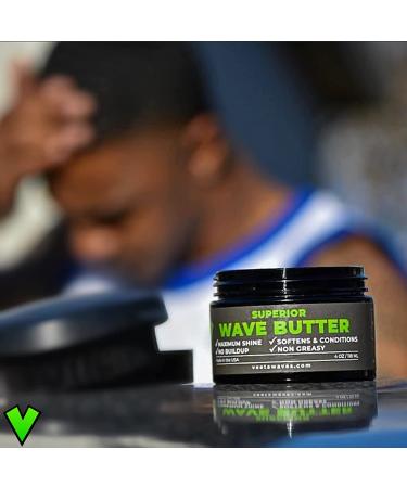 Veeta Superior Wave Butter - 360 Wave Grease for Men | Maximum Shine, Non Greasy Formula | Softens & Conditions with Shea & Tangerine Butter | No Buildup Wave Cream (4 oz) - Buy Online on GoSupps.com