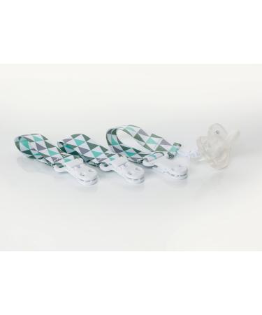 Pacifier strap "happy clip" pacifier chain pacifier clip washable 5 designs (white with triangles)
