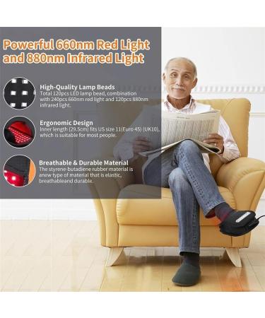 Feet LED Therapy Device with 90 Pcs 660nm+90 Pcs 850nm Wavelength Adjustable 3 Modes and 3 Levels of Time Deep Muscle Relaxation for Home Office - Buy Online on GoSupps.com