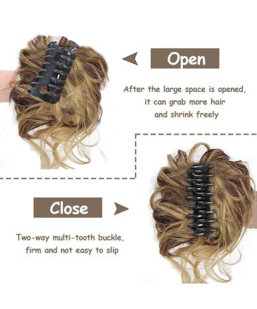RPAEOY Curly Wavy Hair Tie with Clip - Synthetic Messy Bun Hair Scrunchy for Women (Golden Brown) - International Shipping Available - Buy Online on GoSupps.com
