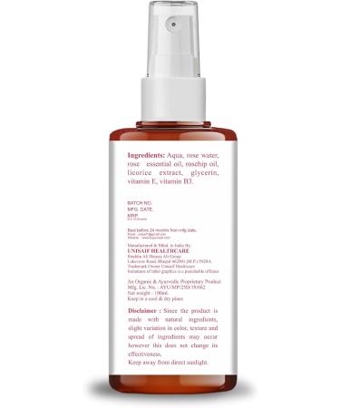 Rose Toner for Face | Hydrating Facial Mist & Makeup Remover | Acne Prone Skin Solution | 3.38 Fl oz (100 ml - Buy Online on GoSupps.com
