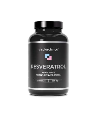 RESVERATROL 1000MG | 100% Pure Trans Resveratrol | High Strength Antioxidant Supplement | 60 x 500MG Capsules | Lab Tested | 100% Natural and Non-GMO