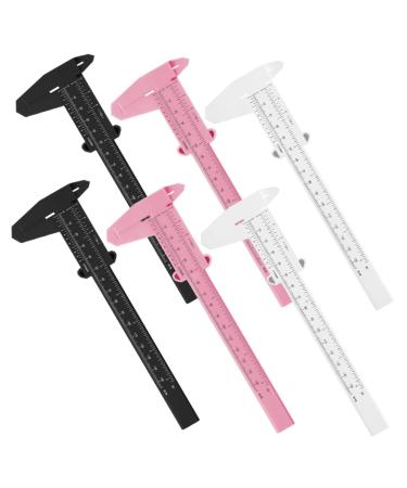 Didiseaon 6pcs Locating Rule Portable Ruler Mini Ruler Measuring Calipers for Eyebrow Guide Ruler Face 21x7.5cm Assorted Color