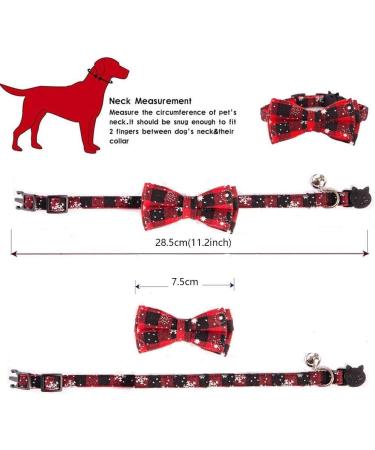 Buy Removable Fly Christmas Cat Collars - Cute Checked Pattern Adjustable and Durable for Cats & Small Dogs - 2 Pack - Buy Online on GoSupps.com