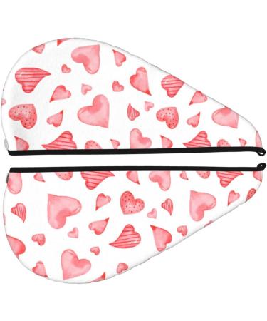 Pink Hearts Microfiber Hair Towel | Soft & Super Absorbent Quick Dry Hair Wrap for Women - Perfect for Long Curly Thick Hair - Buy Online on GoSupps.com