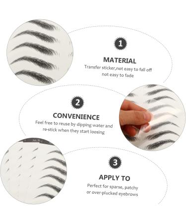 HAPINARY 4 Sheets Waterproof Eyebrow Stickers Brow False Eyebrows Cosmetics Eyebrow Transfer Stickers Artificial Eyebrow Eyebrow Tool Makeup Brow Sticker 21x14.8cm Black - Buy Online on GoSupps.com