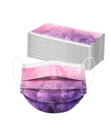 DeaamyGly 50 pieces disposable 3-layer non-woven fabric mouth-nose protection with colorful motif breathable multifunction cloth Neckuch Bandana for adults (A026 50)