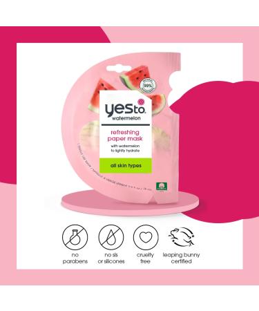 Yes To Super Fresh Watermelon Paper Mask - 3 Count | Hydrating Face Masks for All Skin Types - Shop Internationally - Buy Online on GoSupps.com