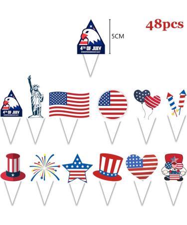 GULELAYAR 4th of July Cupcake Toppers 50 Pieces American Flag US Toothpick Flags Patriotic Cupcake Toppers Cake Toppers Picks Independence Day Dessert Cake Decorations Holiday Party Supplies Fourth of July - Buy Online on GoSupps.com