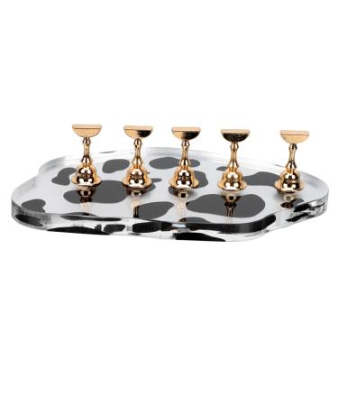Mikinona Cow Base Manicure Tools Nail Practice Rack Acrylic Nail Holder Salon Nail Art Tool Nail Stand for Practice Stand Nail Art Practice Stand Magnetic Tool Accessories Alloy Cosmetic