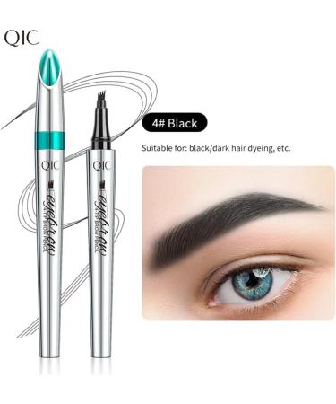 New Magic Eyebrow Pencil 3D Waterproof Microblading Eyebrow Pencil Contouring Pen Eyebrow Pencil with 4 Fork Tip Effortlessly Creates Lasting MakeUp Professional Natural Looking Eyebrows (1PC-E) - Buy Online on GoSupps.com