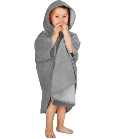 Normani Children's Bath Poncho - Cotton Hooded Toddler Bath Towel & Bathrobe - Grey 55cm x 70cm - Buy Online on GoSupps.com