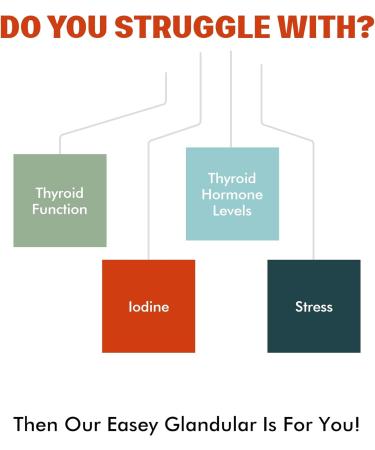 Easey Glandular Thyroid Support Herbal Supplement with Naturally Occuring Iodine - Energy Metabolism & Focus Support - 4oz Dry Herbs - Buy Online on GoSupps.com