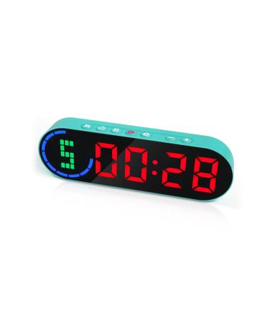 Portable Gym Timer for Home Gym Digital Workout Interval Timer with Time Progress Bar/Rounds Memory Function Countdown Stopwatch Easy to Use Fit Boxing Tabata HIIT Emom Fitness