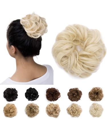 Messy Hair Bun Donut Hair Chignons Updo Scrunchy Scrunchie Bun Updo Hairpiece 25g Hair Ribbon Ponytail Extensions Bleach Blond 25 g Bleach Blond