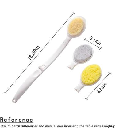 Long-Handled Bath Brush Set - Exfoliation, Fatigue Relief, Clean Pores, Massage - Pack of 3 - Buy Online on GoSupps.com