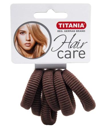 Hair tie set 6 pieces wide made of terry cloth without metal 1 brown