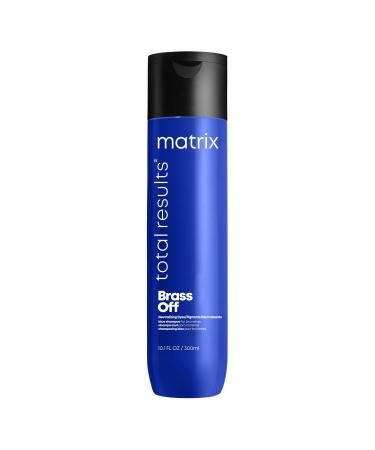 MATRIX Total Results Brass Off Color Depositing Blue Shampoo | Refreshes Hair & Neutralizes Brassy Tones in Lightened Brunettes | For Color Treated Hair 10.1 Fl Oz Shampoo