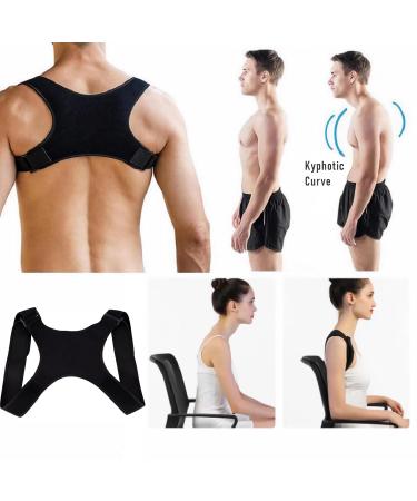 Posture Corrector Upper Back Support for Men & Women - Adjustable Pain Relief Back Straightener (Medium) - Breathable Design in S/Black - Buy Online on GoSupps.com