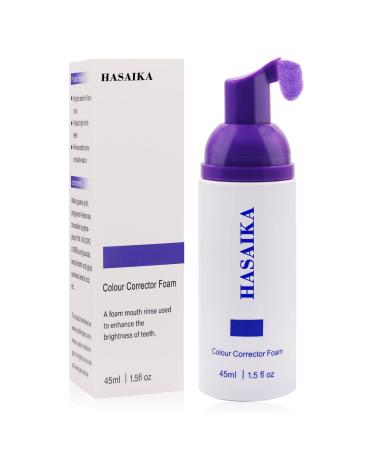 HASAIKA Color Correcting Mousse Toothpaste Purple Teeth Whitening Toothpaste Brighter Teeth Fresh Breath Toothpaste to Cancel Yellow Stains 45ml
