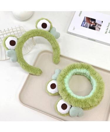 2-Pack Frog Spa Hairband & Head Wrap for Girls and Women - Cute Elastic Hair Accessories for Face Washing, Shower, Sports, Yoga, Makeup and Skincare - Buy Online on GoSupps.com