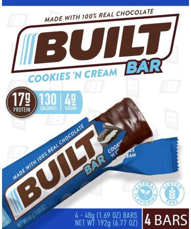 Built Bar Cookies 'N Cream 4/box - Buy Online on GoSupps.com